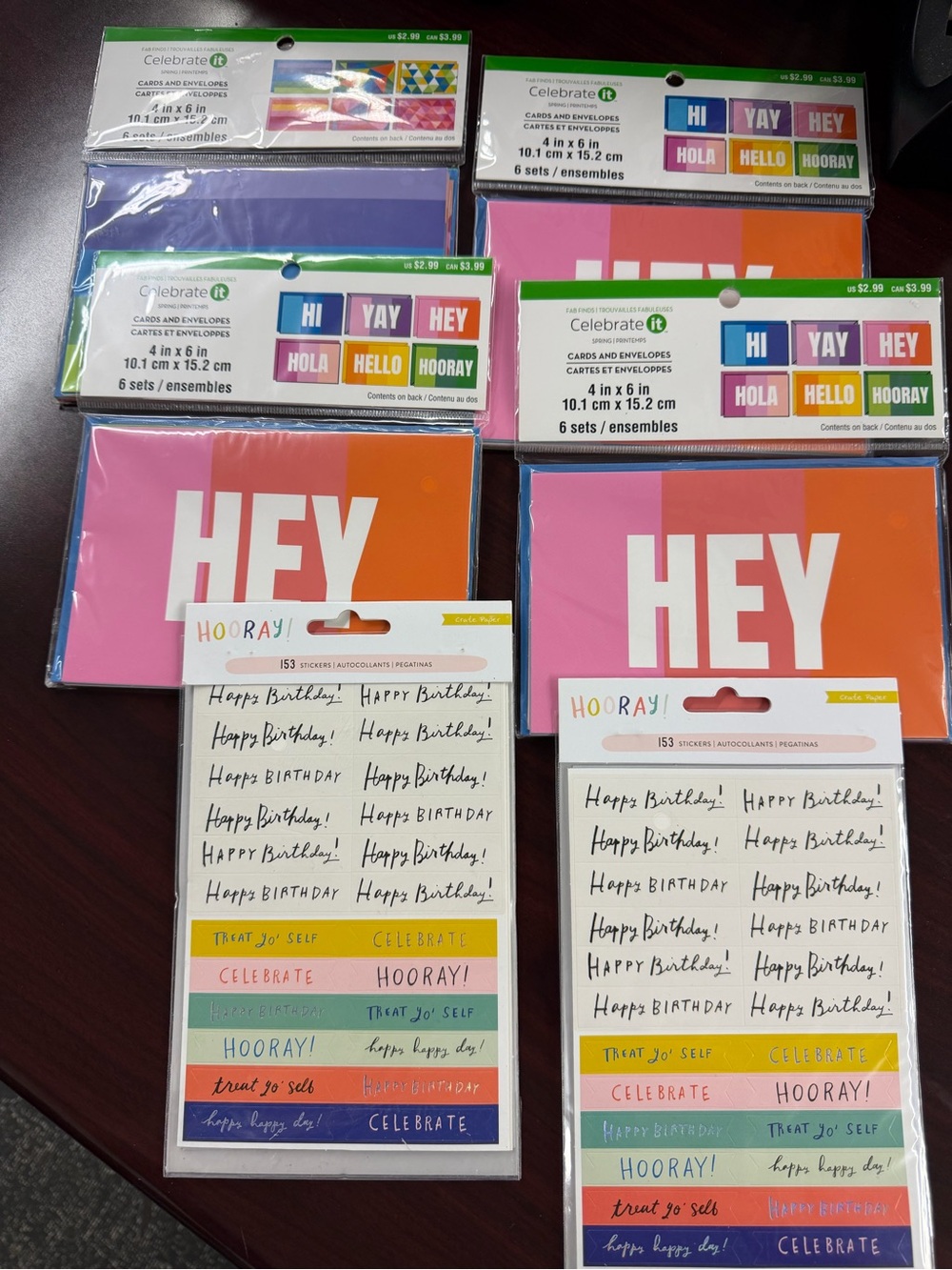 Celebrate It Bright 'HEY' Card Sets with Multicolor Sticker Sheets - Picture 2 of 2